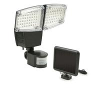 Projecteur LED solaire double tête avec détecteur de mouvement TERRE JARDIN 100 LED 1100 lumens IP44 noir