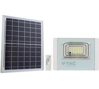 Projecteur LED Solar V-TAC 20W Blanc IP65, télécommande, minuterie VT-60W 6400K 1650lm