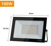 Projecteur LED - Spot mural extérieur - 100 W - Blanc froid 5500–7000 K - IP66 - Aluminium - 220–240 V