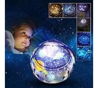 Projecteur Lumiere Bebe,3 Modèles 5 Films Magie 360° Rotation Projection Lampe Veilleuse Pour Fille Enfant Chambre, la maison(Blanc) Blanc G