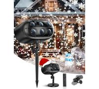 Projecteur lumineux de Noël à DEL en forme de flocon de neige avec télécommande, projecteur dynamique réglable, étanche IP65 pour Noël, vacances, fête de mariage, jardin, terrasse