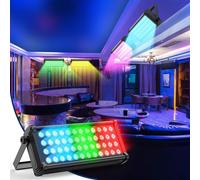 Projecteur mural LED Wall Washer - Éclairage de scène 96 W RGB - 48 LED 2 W 3-en-1 - DMX512/RDM - Mode Auto/Son/Maître-Esclave - 90–240 V - Prise UE - Lot de 4