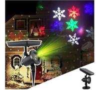 Projecteur Noël - PZCC - Flocons de neige - Solaire - Projection multicolore - Étanche IP44
