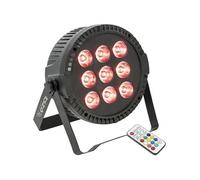 Projecteur PAR Extra-plat THINPAR-9X6W-RGBW avec 9 LED RGBW de 6W, 4 ou 8 canaux DMX