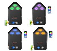 Projecteur Par LED, design compact, plusieurs options de contrôle, 4pcs, prise EU