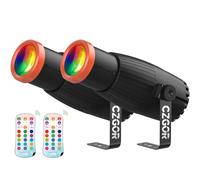 Projecteur Pinspot 2 pièces, Czgor 18W RGBW 4 en 1 LED projecteur à focale