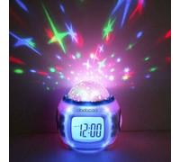 Projecteur Radio Réveil étoile LED LCD Alarm Musique Thermomètre Pr Cateau Noël Ciel étoilé LED reveil pour les enfants MKK74