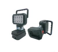 Projecteur sans fil ABS 18 V Design compact | 18 V pour batterie compatible, 15 LED lumineuses, étanchéité IP67, résistant à la poussière, prêt pour chantier