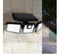 Projecteur solaire 3 têtes - IDMARKET - Blanc - Energie solaire - Détecteur de mouvement - LED - Contemporain