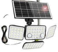 Projecteur solaire à LED, technologie à double capteur, batterie de 5000 mAh, blanc froid