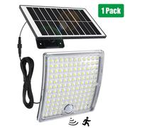 Projecteur solaire d'extérieur - Applique murale LED - Surface incurvée - Détecteur de mouvement - Étanchéité IP65 - Câble d'extension de 5 mètres - Montage mural