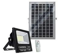 Avizar, projecteur solaire à LED 60 W IP67 avec panneau séparé et télécommande, noir transparent