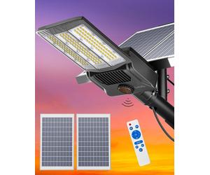 Projecteur solaire LED, 65 000 lumens, 6500 K, indice de protection IP67, avec télécommande