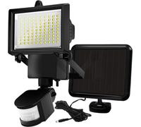 Projecteur Solaire LED Cooper Lumi Jardin, 1000 Lumens, Détecteur de Mouvement, Noir, H 22 cm