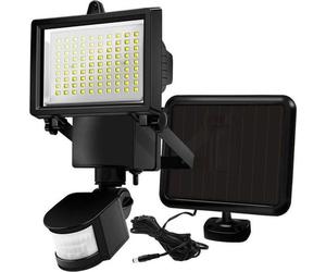 Projecteur Solaire LED Cooper Lumi Jardin, 1000 Lumens, Détecteur de Mouvement, Noir, H 22 cm