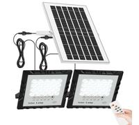 Projecteur solaire mural - 2 têtes de projecteur - 8000 mAh - Intensité variable - IP67 - LED - 5 mètres