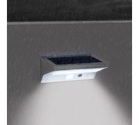 Lumisky Projecteur solaire applique murale DERBY inox LED blanc H16 cm détecteur de mouvement 3 modes