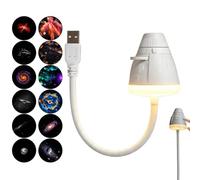 Projecteur USB Galaxy avec 3 films rotatifs 360° Veilleuse étoile | Design dragon 2 en 1. USB, rotation à 360°, 3 niveaux de luminosité. Comprend 3 films galaxie + 9 disques étoiles. Pour