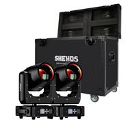 Projecteurs à tête mobile - Lot de 2 - 230 W - DMX512 - 100–240 V - Inclus une mallette de transport - Éclairage pour DJ et scène