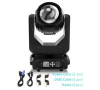 Projecteurs à tête mobile (lot de 2) - Éclairage de scène DMX - Source lumineuse de 280 W - Angle de projection de 2° - 16 canaux DMX - 110–240 V - Prise européenne