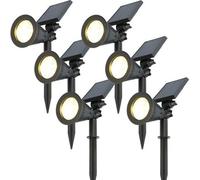 Projecteurs de jardin solaires à recharge automatique - Éclairage de jardin économe en énergie grâce à l'énergie solaire - Lampadaires solaires avec panneaux solaires intégrés