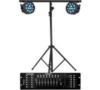 PROJECTEURS IBIZA A LED Pack Light 2 PAR MINI RGBW Contrôleur DMX+ Portique