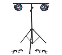 PROJECTEURS IBIZA A LED Pack Light 2 PAR MINI RGBW + Portique + 4 Crochets