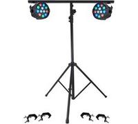 PROJECTEURS IBIZA A LED Pack Light 2 PAR MINI RGBW + Portique + 4 Crochets