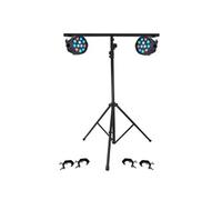 PROJECTEURS IBIZA A LED Pack Light 2 PAR MINI RGBW + Portique + 4 Crochets