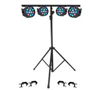 PROJECTEURS IBIZA A LED Pack Light 4 PAR MINI RGBW + Portique + 4 Crochets