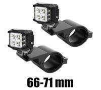 Projecteurs LED avec flash stroboscopique blanc - Lot de 2 - 35 W - 3500 lm - IP67 - Faisceau combiné spot et large angle - 66–71 mm