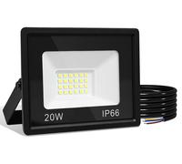 Projecteurs LED extérieurs Ikodm, 20W, projecteurs LED IP66, angle de diffusion 120°, lumière blanche froide 6000K, câble de 1 mètre sans prise, lot de 10