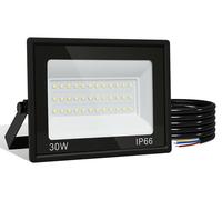 Projecteurs LED extérieurs Ikodm, 30W, étanches IP66, angle de diffusion 120°, lumière blanche froide 6000K, câble de 1 mètre sans connecteur, lot de 10