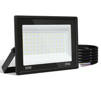 Projecteurs LED extérieurs Ikodm, 50W, étanches IP66, angle de diffusion 120°, lumière blanche froide 6000K, câble de 1 mètre sans connecteur, lot de 10