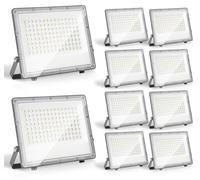 Projecteurs LED ISOISL, 100W, pour extérieur, IP65, en aluminium, adaptés aux espaces extérieurs et industriels, lumière blanche froide 6000K, lot de 10