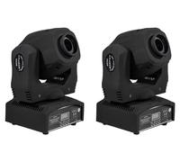 Projecteurs LED motorisés - Éclairage de scène DMX - Lot de 2 - 60 W - Angle de diffusion de 45° - 100–240 V - Prise européenne - Pour DJ et scène