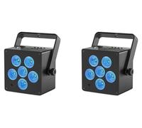 Projecteurs LED Par, rechargeables,DMX, prise UE, lot de 2
