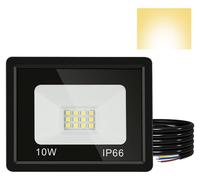 Projecteurs LED Peviasot pour l'extérieur, 10W, projecteur LED IP66, angle de diffusion 120°, lumière blanc chaud 3000K, câble de 1 mètre sans prise, lot de 10