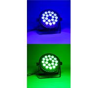 Projecteurs LED plats - Projecteurs LED PAR pour scène - Lot de 2, 18x18W RGBWA UV - Communication DMX512 sans fil - Alimentation AC100-240V - Boîtier en aluminium - Idéal pour DJ, discothèques et scè