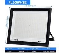 Projecteurs LED pour éclairage extérieur - 300W - Projecteur extérieur - Puces LED 2835 - Angle d'éclairage de 180° - Étanchéité IP66 - 220V AC - Boîtier en aluminium