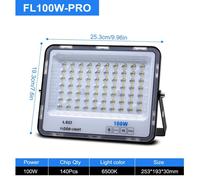 Projecteurs LED pour stade - Projecteur extérieur 100W PRO - Puce LED 2835 - Angle d'éclairage de 180° - Étanchéité IP66 - Alimentation 220V AC - Boîtier en aluminium