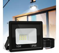 Projecteurs LED Vigevee pour extérieur, 10W, projecteur LED IP66, angle de diffusion 120°, lumière blanche froide 6000K, câble de 1 mètre sans prise, lot de 10