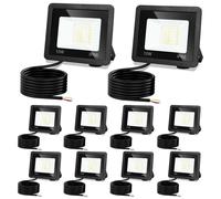 Projecteurs LED Vigevee pour l'extérieur, 10W, projecteurs LED IP66 avec 3 températures de couleur : 3000K/4000K/6500K, lot de 10
