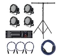 Projecteurs Showlite FLP-144 Set de 4 incl. Showlite Master Pro USB