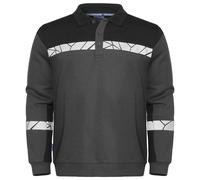 Projob - Polo en molleton pour hommes, manches longues, modèle ET914 (Taille M) (Gris/Noir)