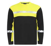 Projob - Sweat-shirt pour hommes, col rond, modèle ET245 (5XL) (Noir/Jaune)