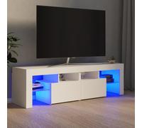 Prolenta Premium Armoire TV avec éclairage LED Blanc 140x36,5x40 cm