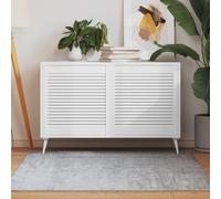 Prolenta Premium - Portes d'armoire design à lamelles 2 pcs blanc 61,5x59,4 cm bois massif