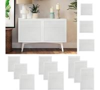 Prolenta Premium - Portes d'armoire design lamelles 4 pcs blanc 39,5x49,4 cm bois massif