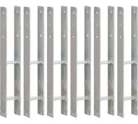 Prolenta Premium - Support de poteau 6 pièces argenté 8×6×60 cm Acier galvanisé